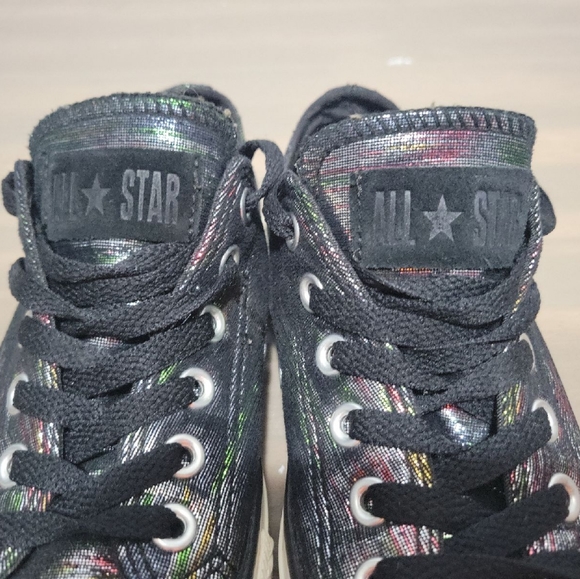 Converse All Star Shimmer Low Womens Size 6.5 Black Metallic Rainbow - Picture 6 of 8